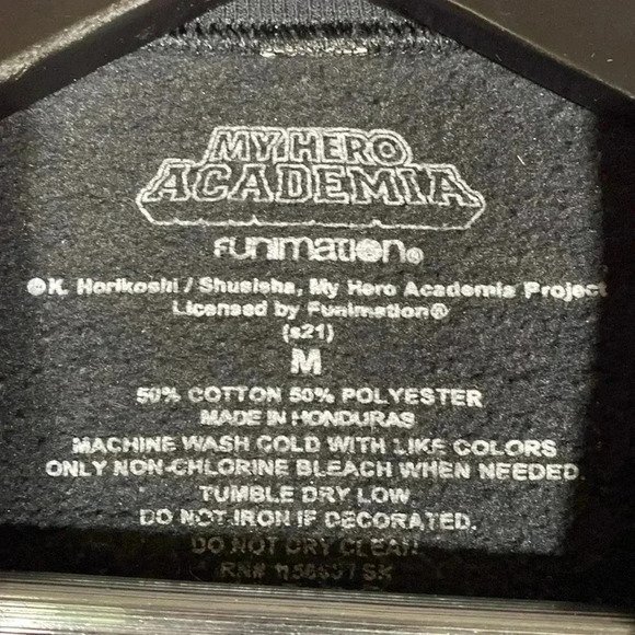 My Hero Academia Sweatshirt Crewneck Anime Black Graphic Print Medium Pullover - Picture 4 of 8